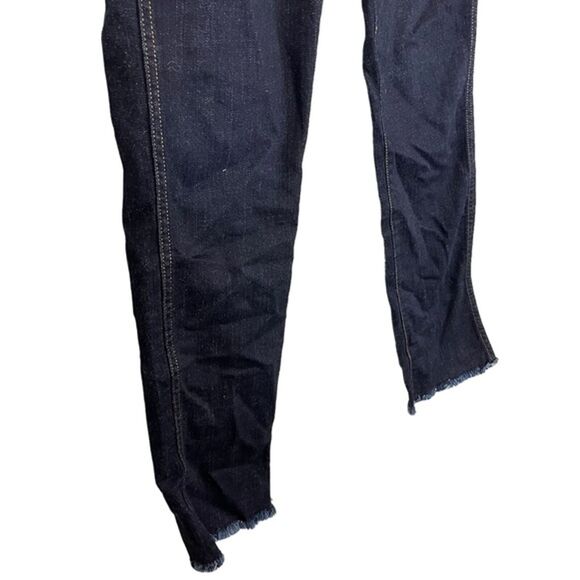 7 SEVEN FOR ALL MANKIND Dark Wash Raw Hem Slim Straight Zip Fly Stretch Jeans 26 - Picture 10 of 16